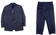 HART SCHAFFNER MARX Mens Gold Trumpeter Suit Size 42R 36X28.5 Pinstripe USA Made