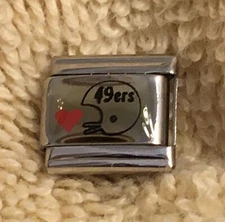 Love (heart) 49ers 9mm Italian Modular Link Charm for Bracelet