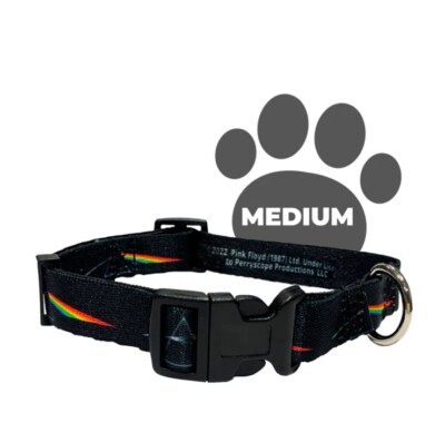 NEW PINK FLOYD PRISM ADJUSTABLE DOG COLLAR, Medium