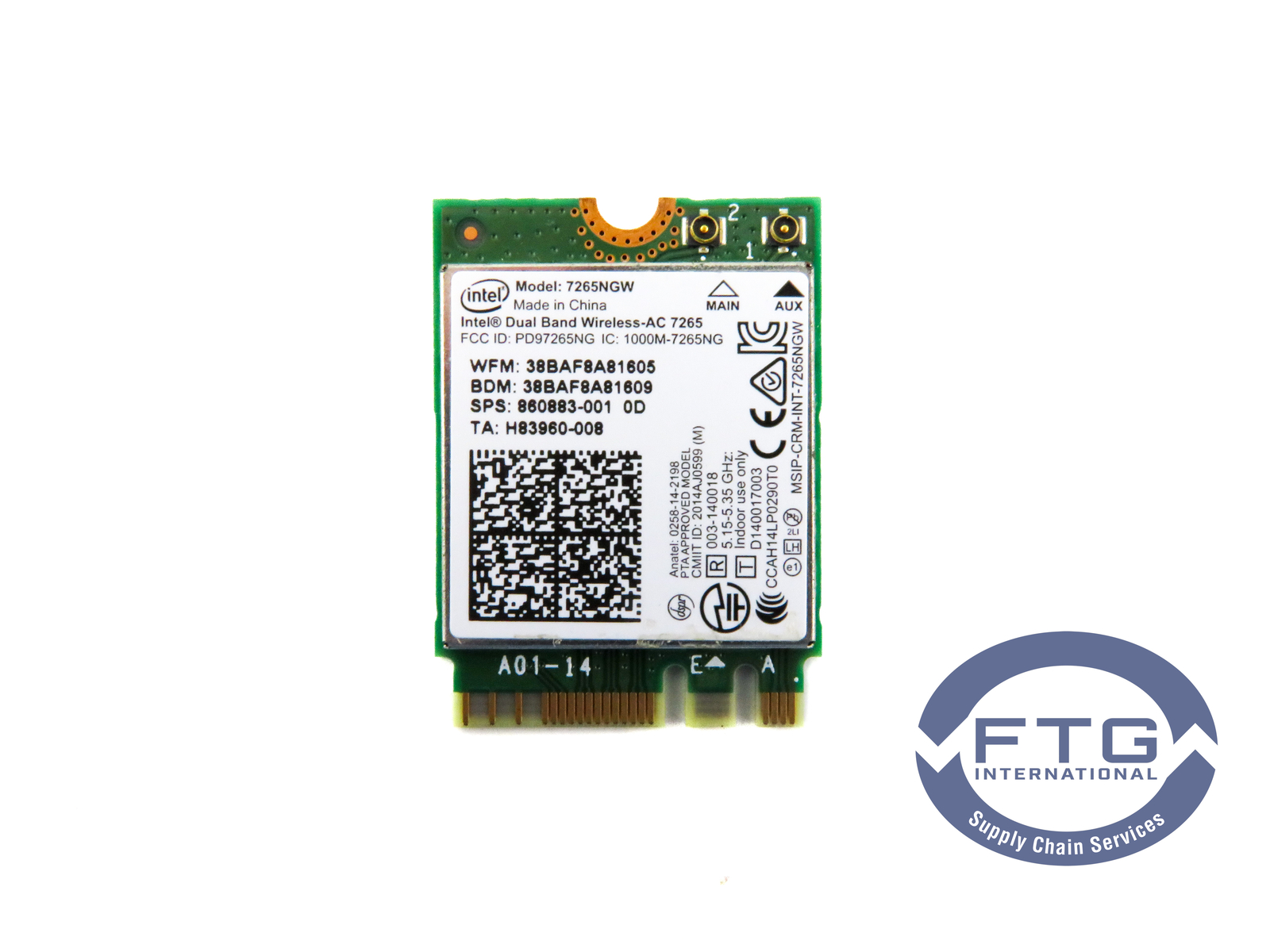 860883-001 Intel Dual Band Wireless-AC 7265NV (non v-Pro) 802.11ac 