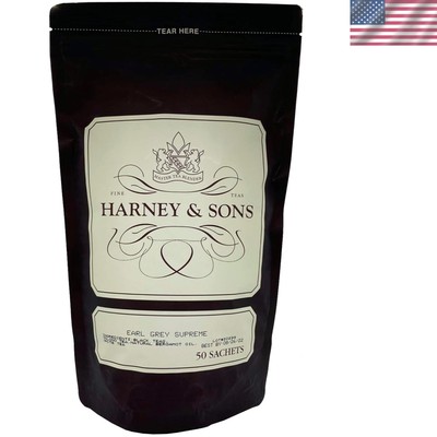 Earl Grey Supreme - 50 Sachets of Lemony Flavor Tea, Ideal for Parties & Gifts