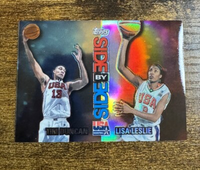 2000 Topps Team USA Tim Duncan Lisa Leslie Side by Side Insert Refractor #SS1 SP