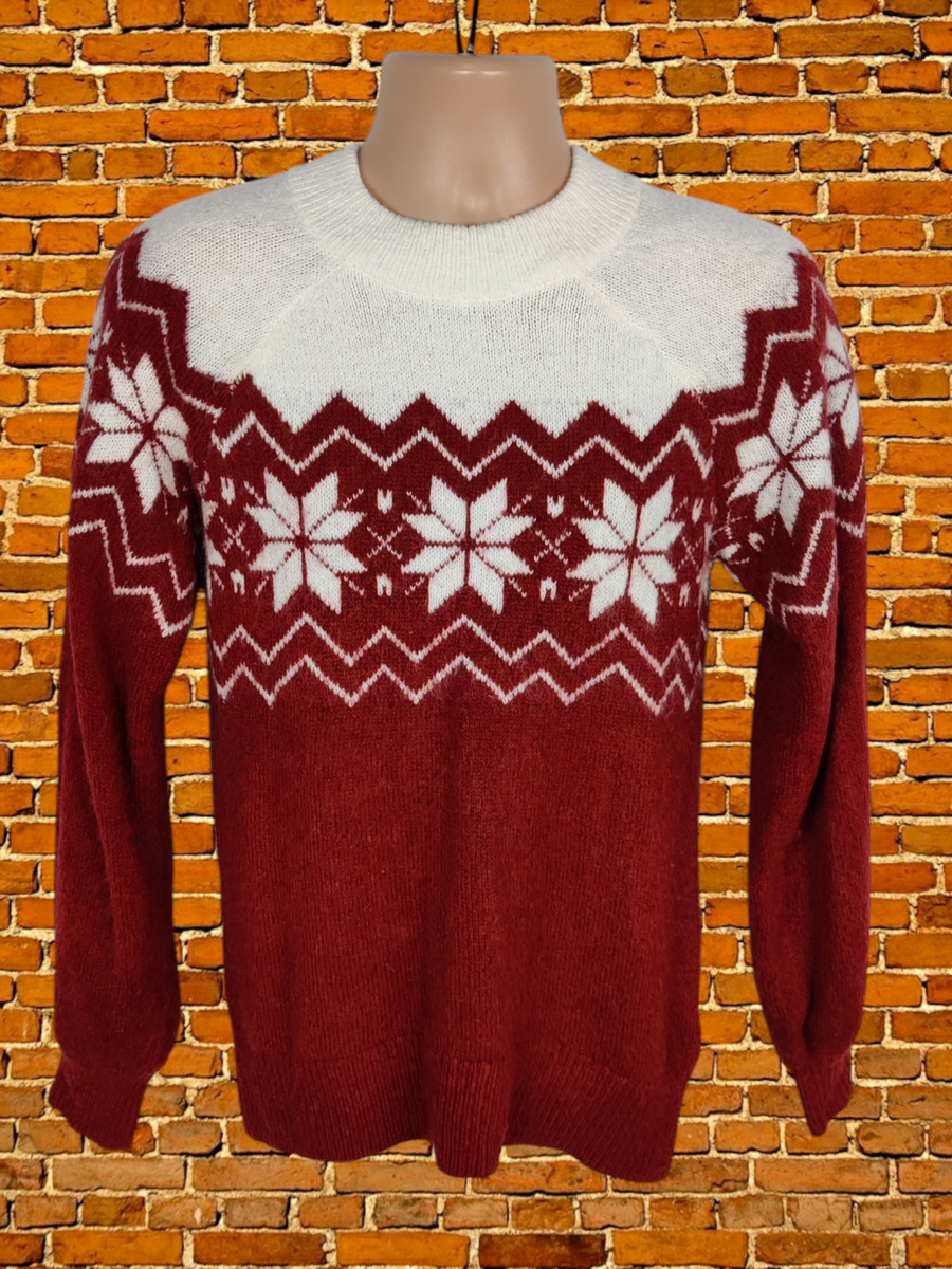 MENS ABERCROMBIE FITCH SIZE UK SMALL RUSSET IVORY FAIR ISLE