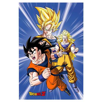 DRAGON BALL Fleece Blanket Throw Featuring Goku Super Saiyan Forms  UK