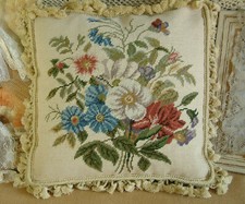 16" Beautiful Various Flowers Floral Decorative Needlepoint Throw Pillow Cover