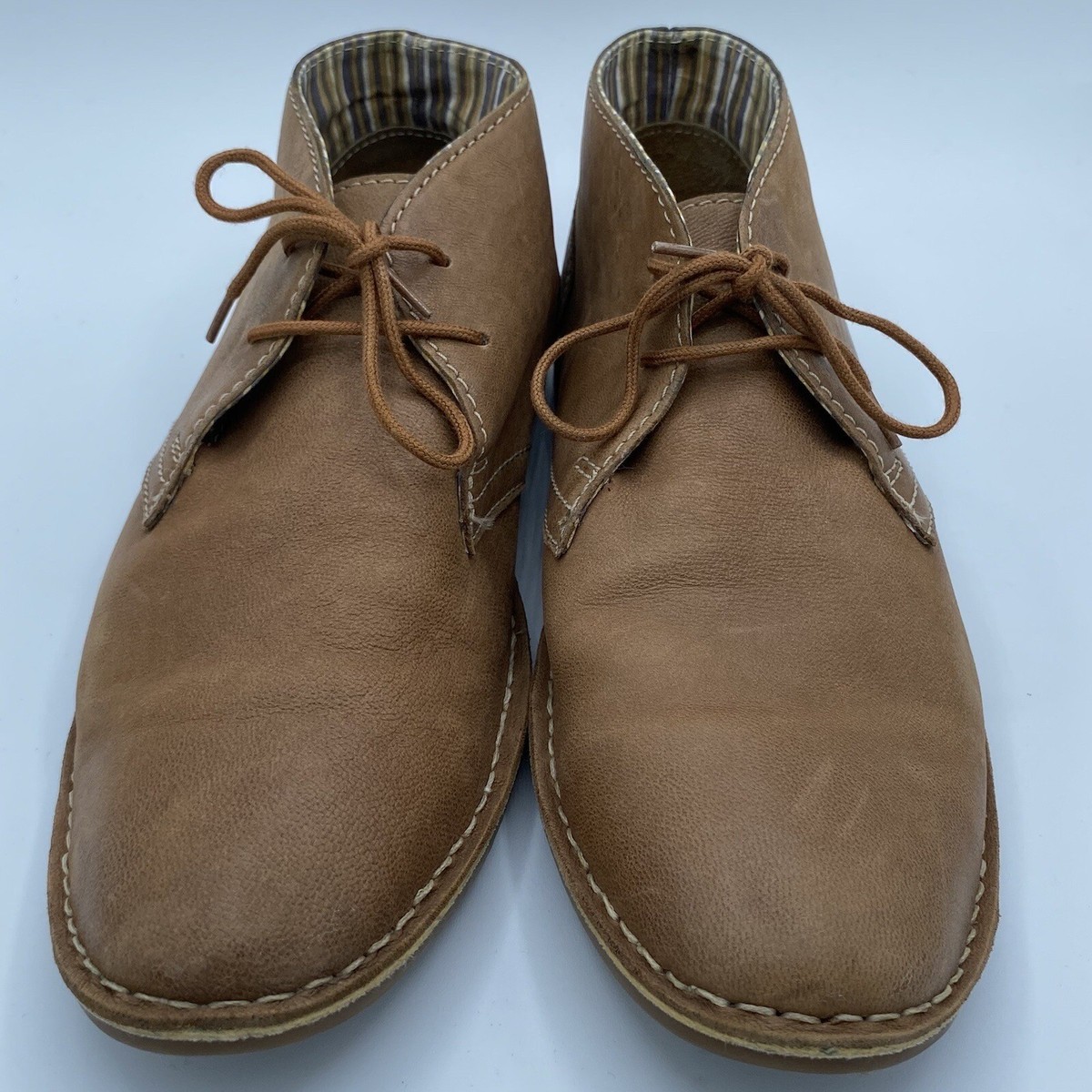 Vito‎ Rossi Mens Brown Leather Chukka Boots Lace Up Casual Fashion Shoes Vito Rossi Men Chukka Boots Brown Leather Lace Up Size 11  main image 2
