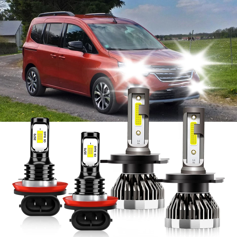 Combo 9005 9005 9145 faros LED + bombillas antiniebla para Renault Kangoo 2007-2009 Foto 2 de 4