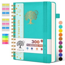 Spiral Notebook Journal for Women Men, 300 Numbered Lined Pages, College