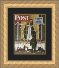Norman Rockwell Post Cover The Morning After Custom Framed Print