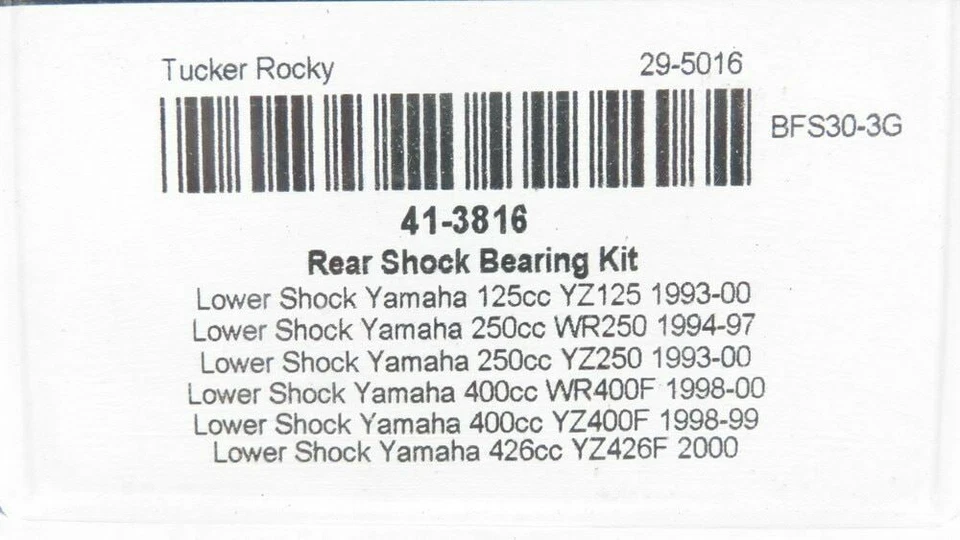 Kit de rolamento de choque traseiro Yamaha YZ125 250 400F 426F 1993-2000 MSR 41-3816 - Imagem 3 de 3