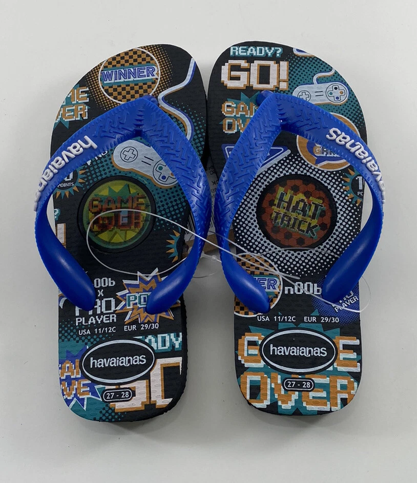 berouw hebben Verbetering Hubert Hudson Havaianas Kids Blue Multicolor Flip Flop Video Game US Size 11/ 12C New  With Tag | eBay