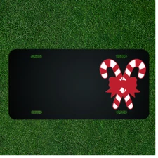 Custom Personalized License Plate With Add Names To Crossing Candy Canes Design