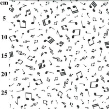 Musical Notes Cotton Poplin 112cm wide Rose and Hubble CP0989 Ivory