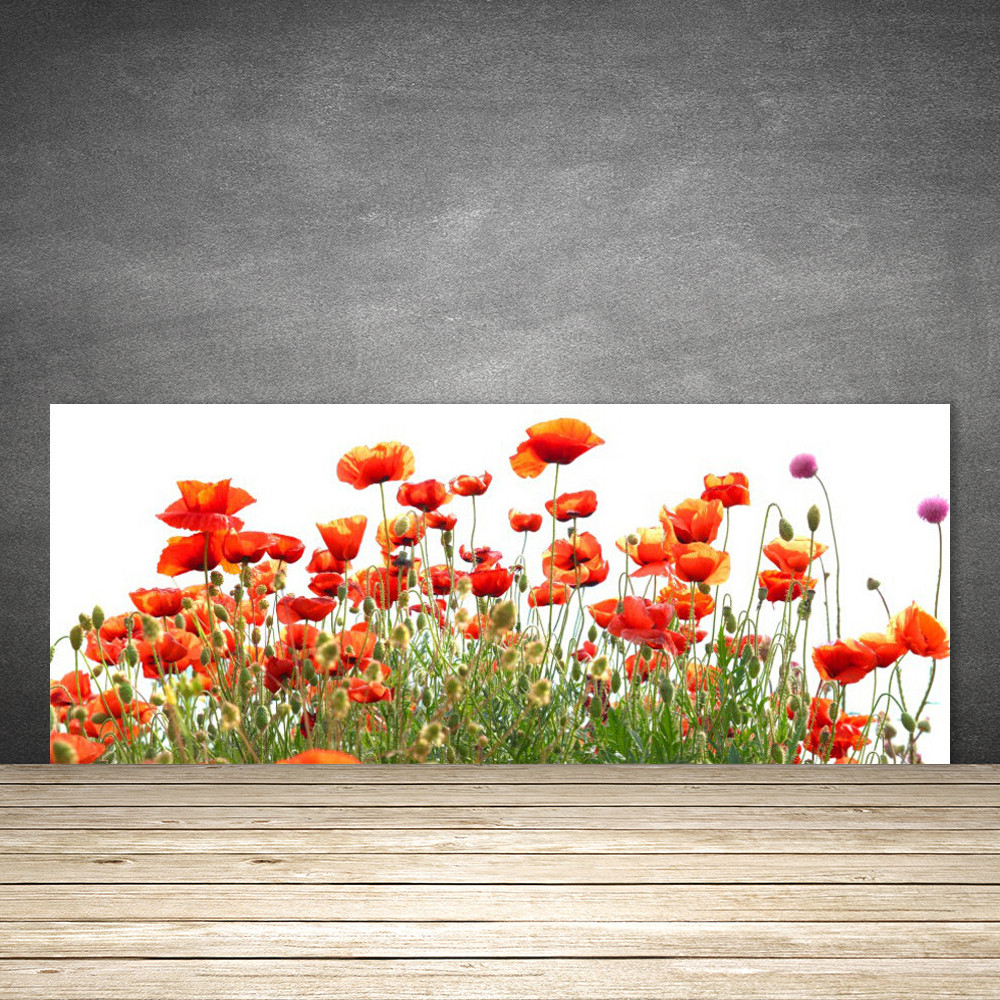 Crédence en verre Nature Coquelicots 125x50 pour illuminer votre cuisine