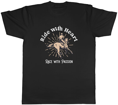 Reiten Reitsport Herren T-Shirt Reiten mit Herz Unisex Tee Geschenk