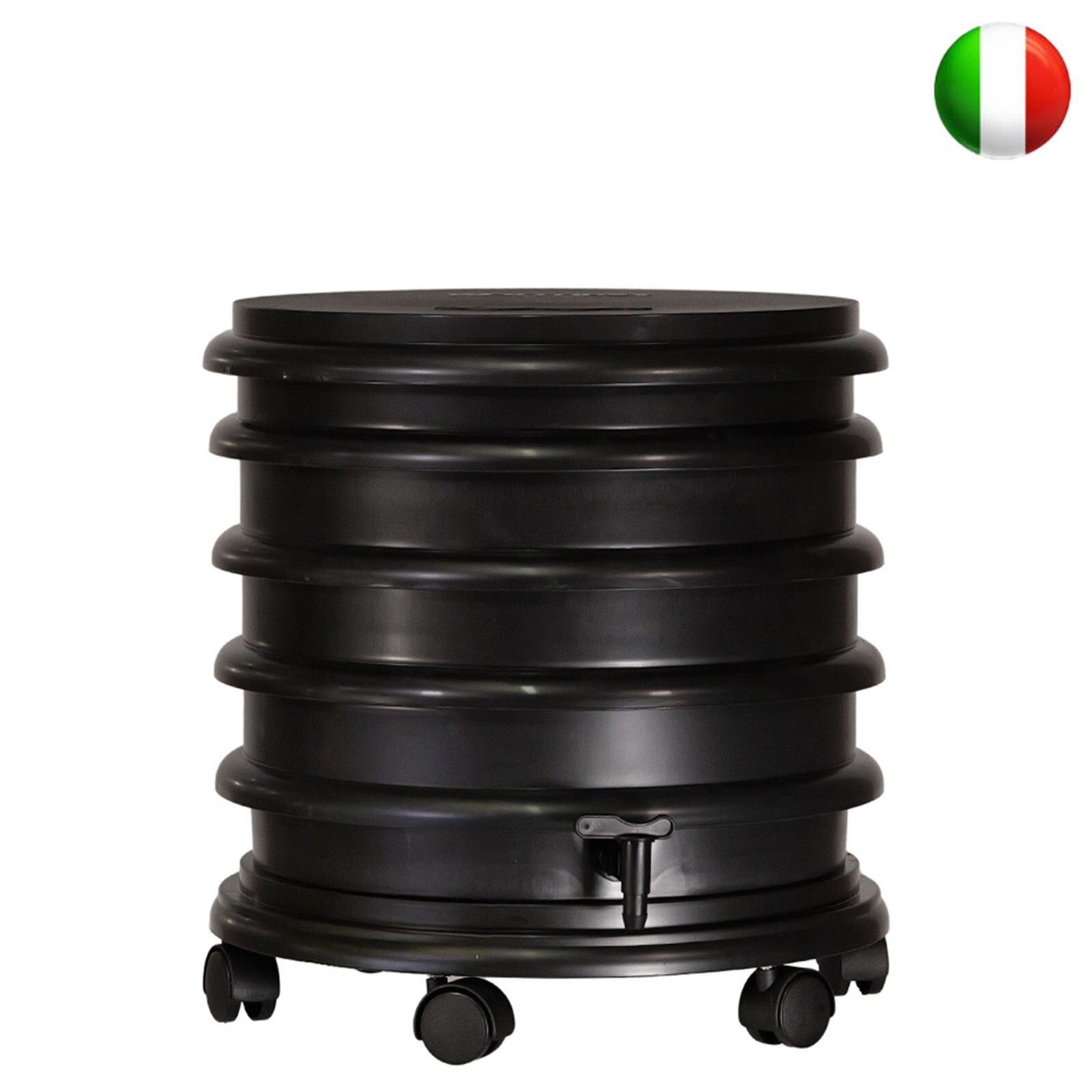 Lombricomposteur 3 plateaux noir de 48L pour dechets de cuisine