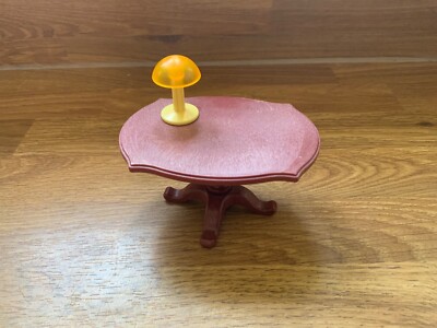 Playmobil Ersatzteile 1 x dunkelbraun roter Esstisch und orange Lampe  