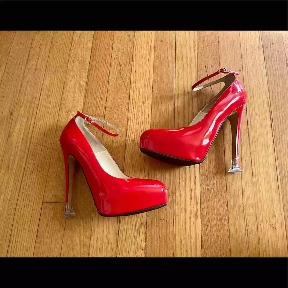 Brian Atwood Red Patent Leather Six Inch Pumps