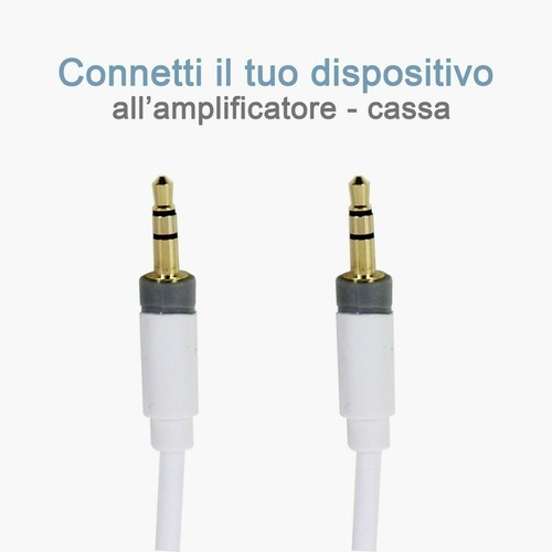 CAVO JACK 3.5 mm AUX MASCHIO MASCHIO CAVETTO AUDIO PER AUTO CUFFIE PC SMARTPHONE - Foto 7 di 12