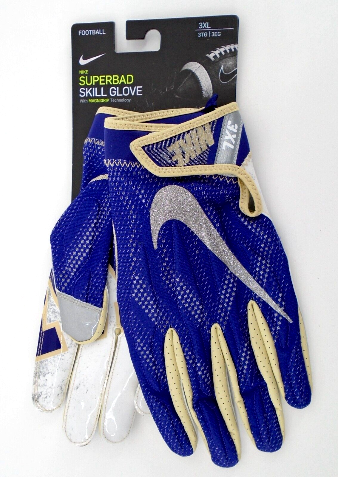 Nike Washington Huskies Superbad Football Gloves Men's 3XL NCAA New Orchid