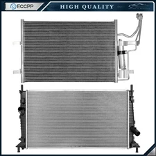 Aluminum Radiator & AC Condenser Cooling Kit For 04-09 Mazda 3