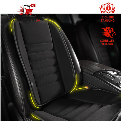 Autositzkissen mit Rückenstützkissen Memory-Schaum Schwarz Ergonomisch für