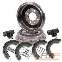 2X Bremstrommel + Bremsbacken + Radbremszylinder + ZubehÖR FÜR VW FOX Polo 9N