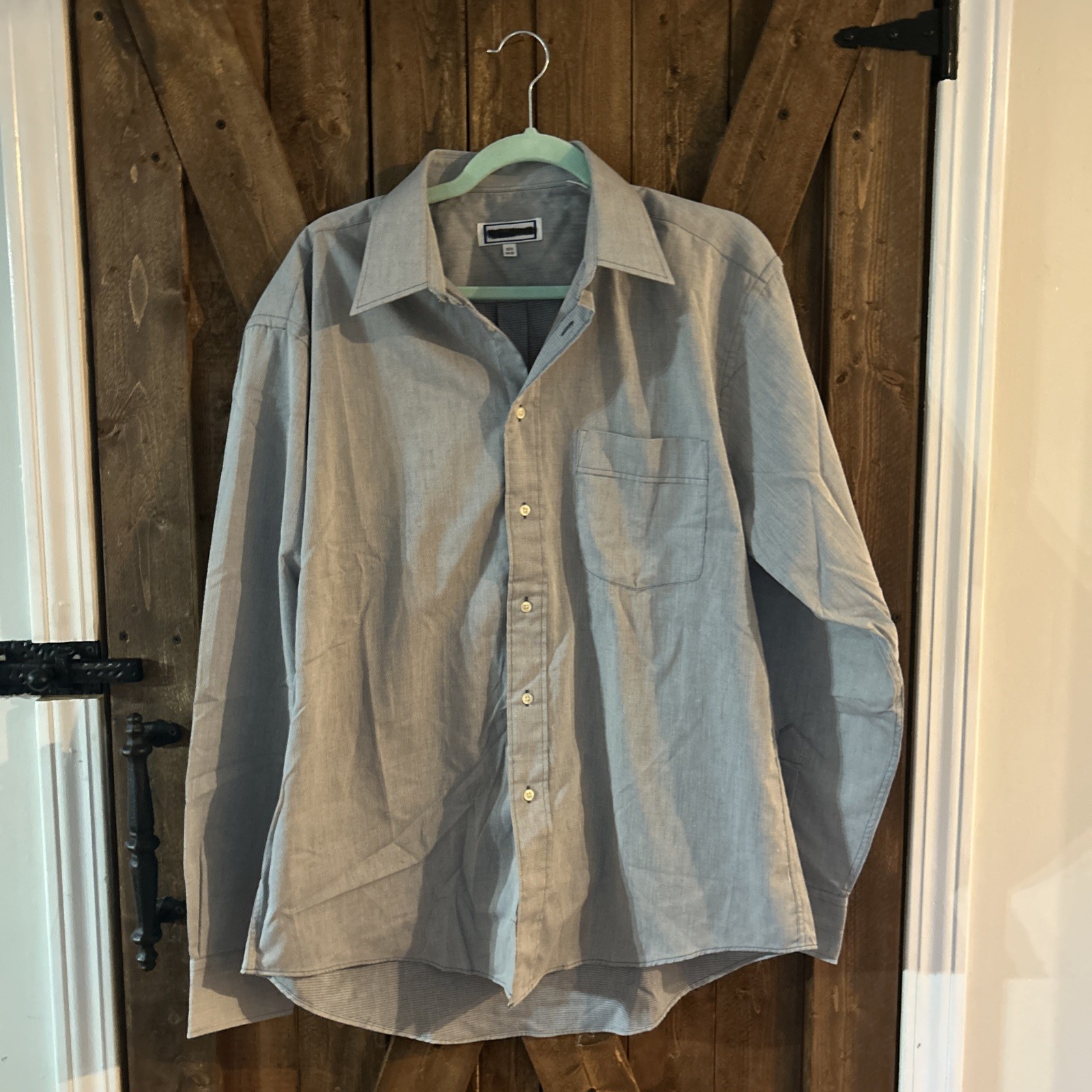 Camicia uomo Yves Saint Laurent colletto con bottoni blu 16 5 34 35