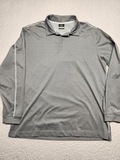 Nike Golf Dri-FIT Long Sleeve Polo Shirt Men  s Large Gray Tour Performance