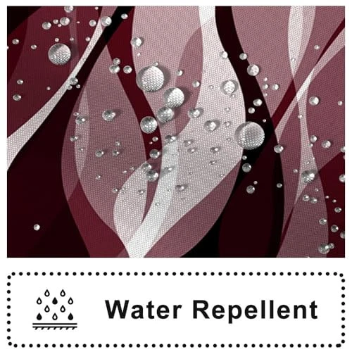 Cortina de Ducha Borgoña, Moderna Abstracta Ombre Borgoña Rayas Cortina de Ducha  Foto 4 de 4