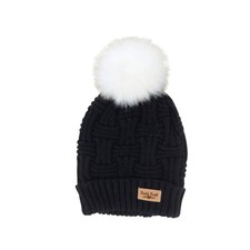 Black Single Pom Beanie Hat     BKHAT-BLK