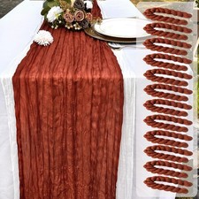 12 Pack Terracotta Cheesecloth Table Runner 22x120 Inch-Naturally Dyed Colors...