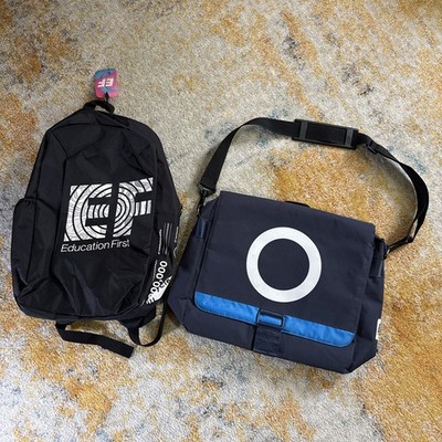 EF Education First Cycling Pro Tour Backpack Blk NWT & Navy Messenger crossbody 