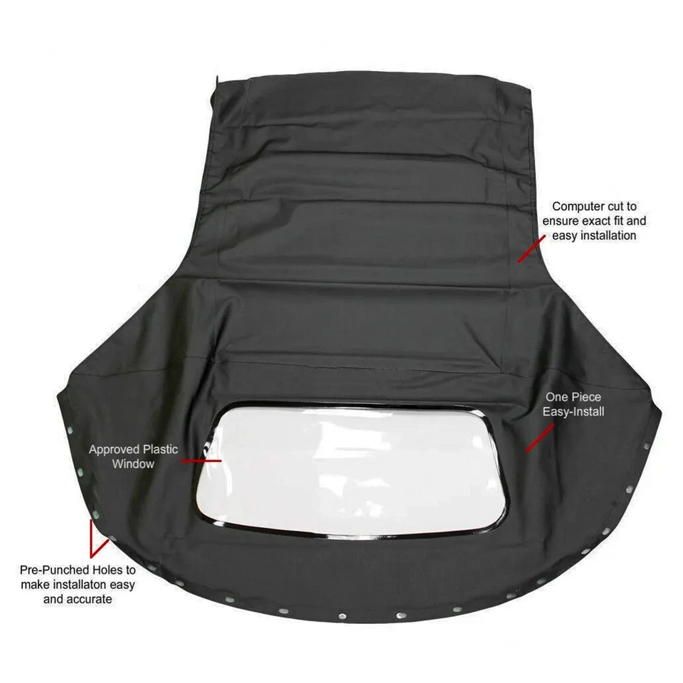 Plastic Window Sailcloth Convertible Fit 1996-1999-2006 Chrysler Sebring Foto 2 de 4
