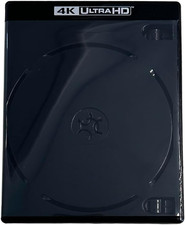 Preminum  W/4K UHD Black 12.5Mm Double Blu-Ray Case for CD/DVD Storage, Double