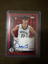 2025-26 Topps Chrome - Rookie Autographs Ben Saraf #TCAR-BS Red Refractor /5