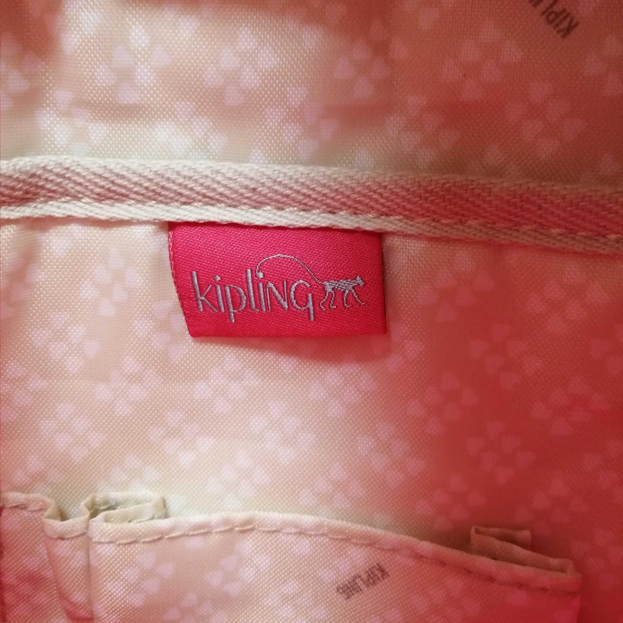 Check Pattern Backpack Kipling Model Pink Slightl… - image 12