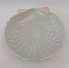 Vintage Poole Pottery Scallop Shell Dish C97 Salmon Pink Seagull Twintone 23cm