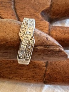 Vintage Sterling Silver & CZ Ornate Ring Size 9