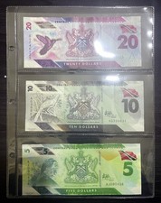 2020 TRINIDAD & TOBAGO - 5, 10, 20 DOLLARS - VF+ - MB1