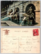 Neptune Fountain Library Congress Washington DC Postcard