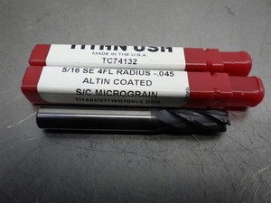 2 NEW! Titan Carbide 5/16" R.045 4FL End Mills 5/16" SHK TC74132
