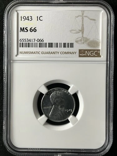 1943  1C Lincoln Wheat One Cent  NGC MS66  6553417-066