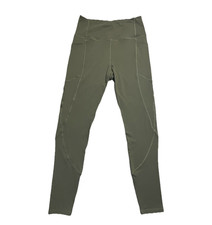 Olive High Rise Ankle Leggings Women's M 26" Inseam Pocket Stretch