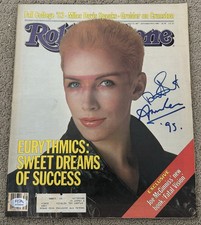 Eurythmics Annie Lennox Dave Stewart Signed 1983 Rolling Stone Magazine PSA/DNA