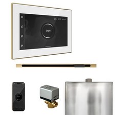 Mr Steam XButler Steam Ctrl-Pkg w/iSteamX Ctrl-Linear Steamhead-Wht SatinBrass