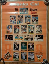 CAL RIPKEN 20 YEARS TOPPS POSTER BASEBALL CARDS BALTIMORE ORIOLES 18x25 VINTAGE