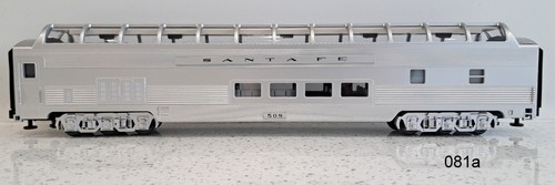 MTH 20-6743 Santa Fe - rippenseitiger durchgehender Blickkuppel Personenwagen 3 Schienen | Condition: Used