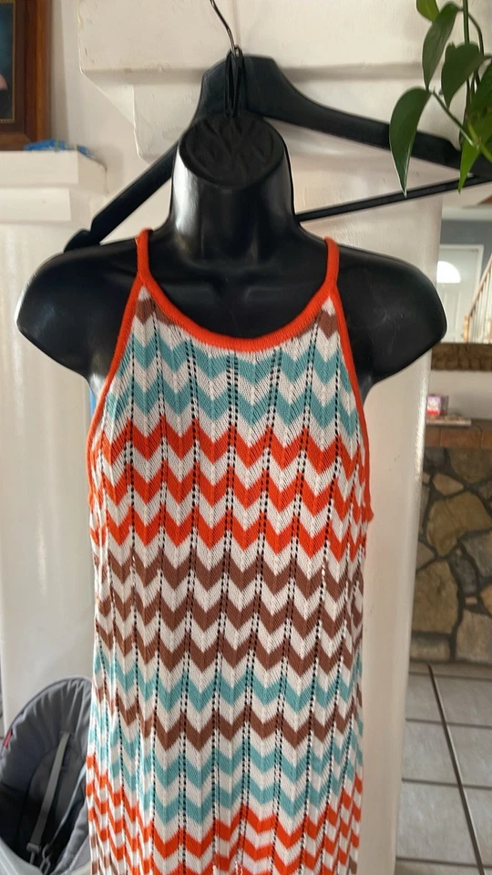 Vestido tejido C&C California Chevron/cubrimiento de natación para mujer talla S Foto 2 de 4