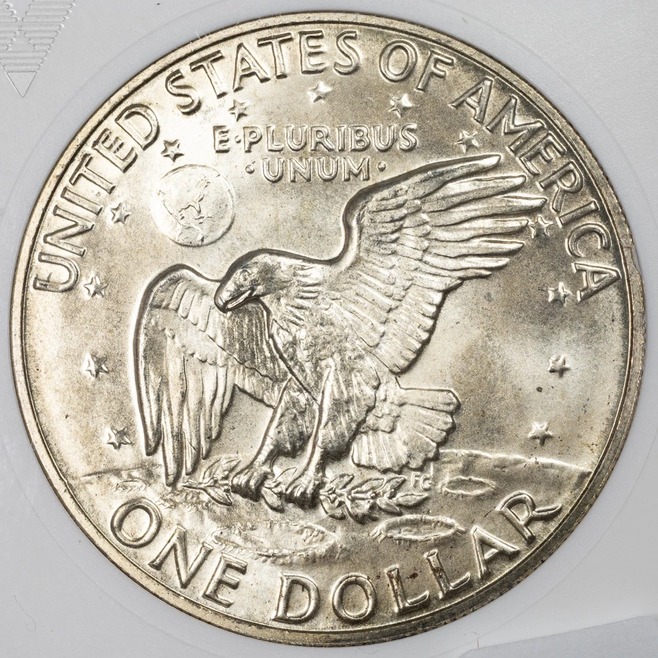 1973-S ANACS MS67 Silver Eisenhower Dollar Uncirculated OLD SOAPBOX HOLDER! - Image 4 of 4